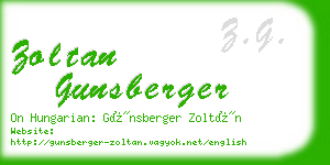 zoltan gunsberger business card
